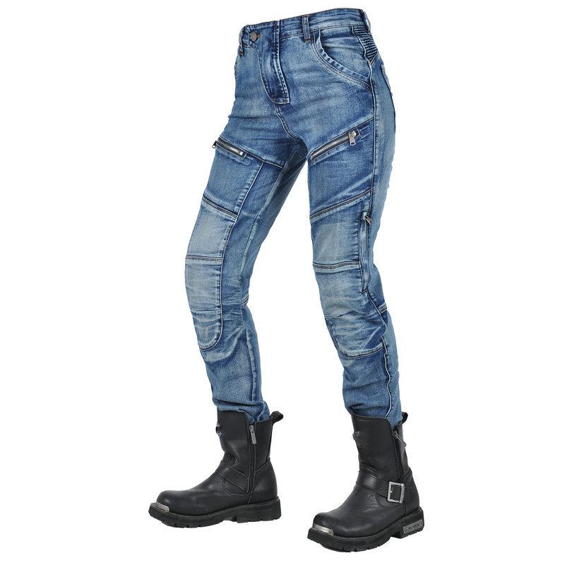 Motorcycle wash jeans women vintage motorcycle casual riding pants Kevlar drop pants