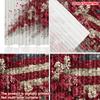 Amerikanische Flagge Blumenvorhänge Digitaldruck Rote Weiße Blumen Sternenmuster Patriotische Wohnzimmer Schlafzimmer Dekor Vorhangset aus 2 Stück Gefertigt Polyester