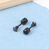 3-8Mm 1Pair Cubic Zirconia Titanium Stainless Black Diamond Zircon Stud Earrings For Women