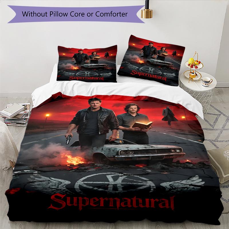3pcs Supernatural Bedding Set Duvet Cover Closure Includes 1 Duvet Cover & 2 Pillowcases, Soft and Comfortable for All Seasons.