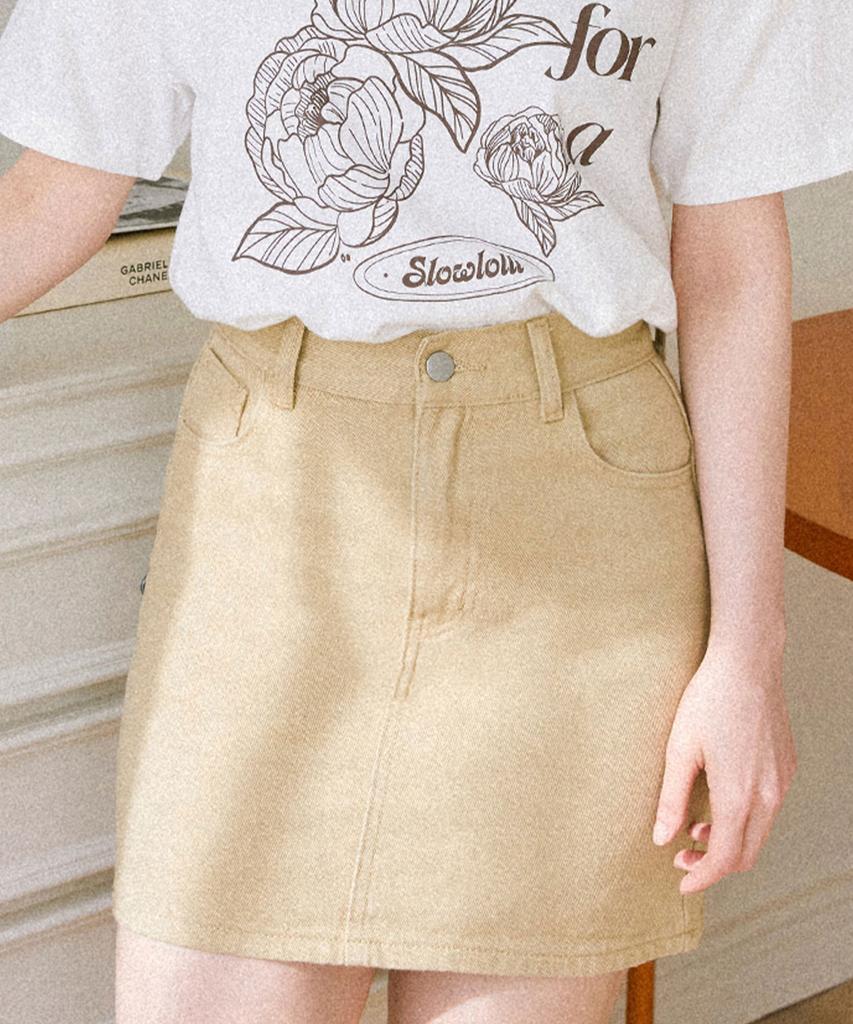Slow Lolly Cotton Mini Skirt_4 Colors