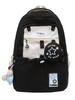Youth College Style Backpack With Spliced Nylon Material And Features For Schoolgirls