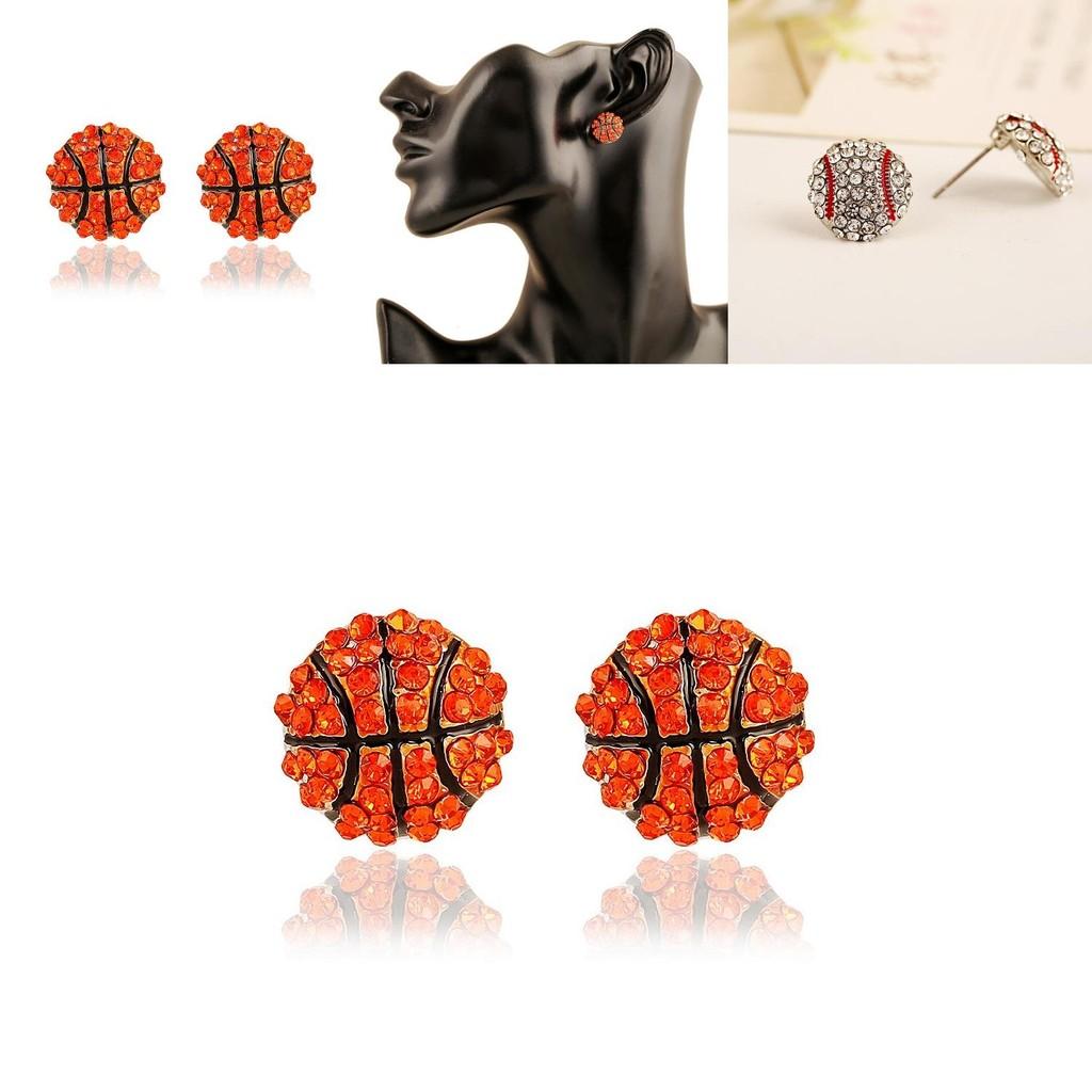Spring 2023 Trend Basketball Baseball Volleyball Earrings With Sparkling Zirconia