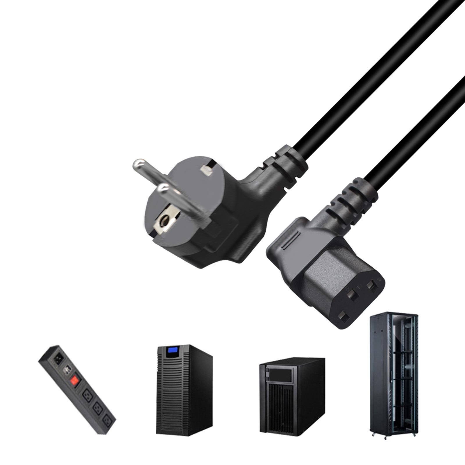 

Немецкий стандарт 4,8 мм вилка к силовому удлинительному кабелю IEC320C13, левый угол ПВХ 1 м/3,28 фута для электроники