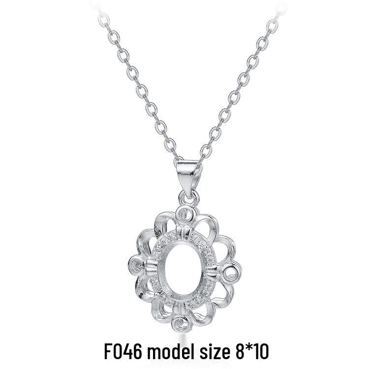 DIY Fashion Simple S925 Silver Pearl Pendant for Women, Adjustable 8mm White Copper Silver Setting.