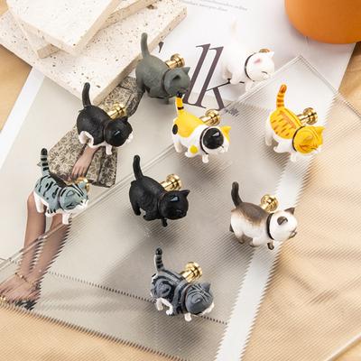 Single Hole Furniture Handle Resin Knob New Cartoon Cat Shape Drawer Knobs