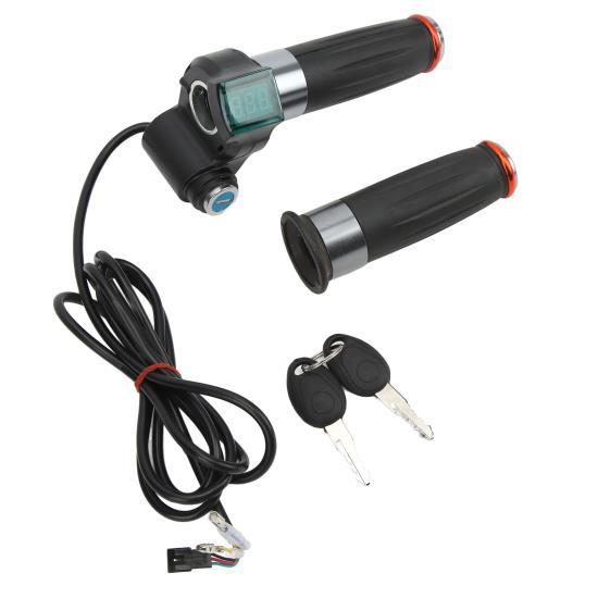 Ghidon pentru biciclete electrice Mâner de accelerație prin răsucire Mâner de accelerație din plastic cu afișare digitală a tensiunii