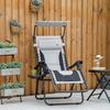 Zero Gravity Lounger Chair, Folding Reclining Patio Chair with Shade Cover, Padded Seat, Cup Holder, Soft Cushion and Headrest for Poolside, Camping