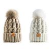 Women's Winter Warm and Thick Knitted Hat, with Fleece Lining Inside, Two-piece Set