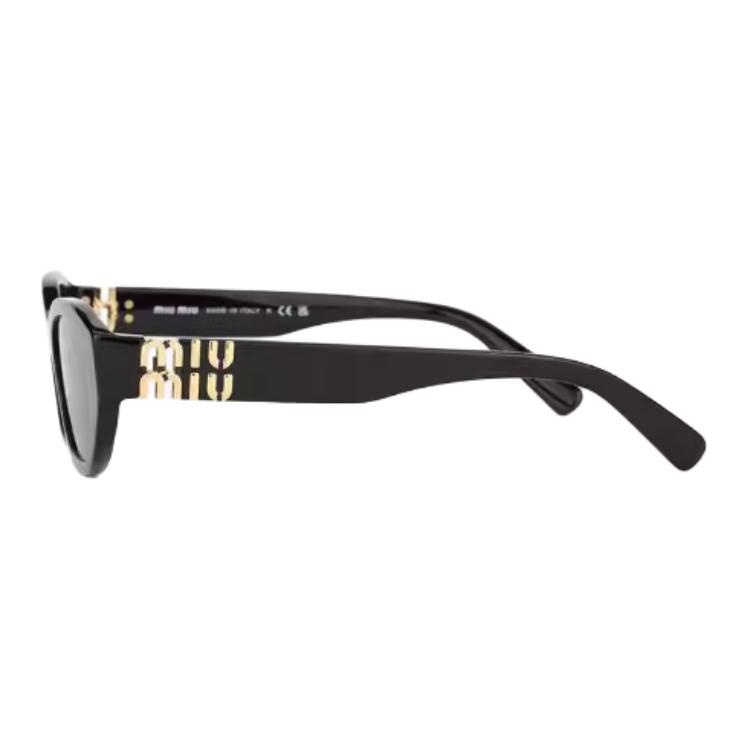 Miu Miu Logo Design Oval Sunglasses Unisex sunglasses Black SMUA03SF