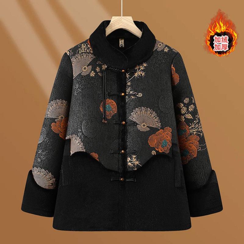 Winter woolen coat fur integrated top year old 0 old lady thick clothes