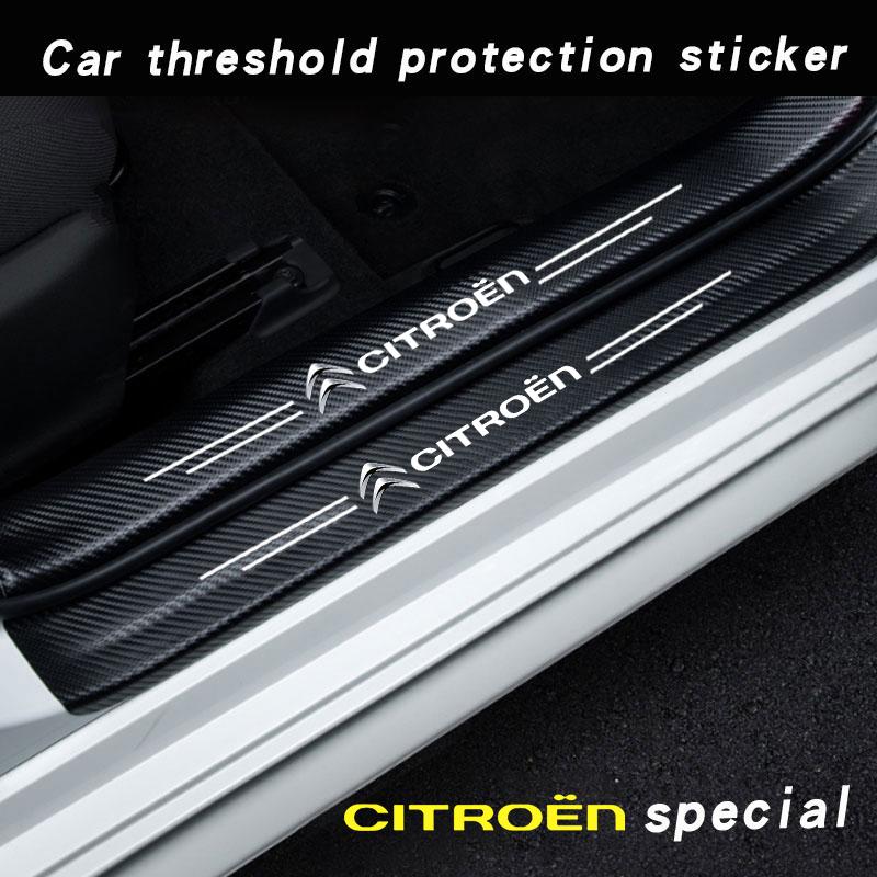 Soglia Porta Auto Fibra di Carbonio Adesivo Auto Striscia Protettiva Per Citroen C3 C4 X7 Xsara Picasso Crosser C-ELYSEE JUMPY NEMO VTS Auto