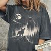 Horror Frenchies Vintage T-Shirt, Dark Dog Tee, Gothic French Bulldog Gift, Halloween French Bulldog Shirt, Full Moon Spooky Dog Tee