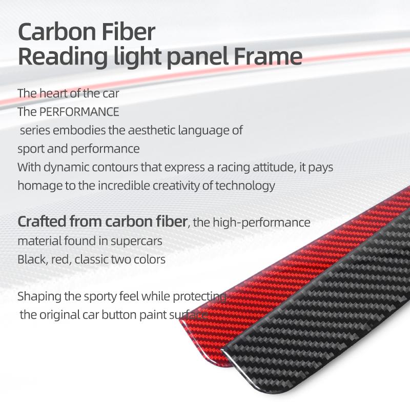 Pour Subaru BRZ/Toyota GR86 2025- Panneau de lumière de lecture avant en fibre de carbone Protection décorative Autocollants Accessoires de Tuning Intérieur de Voiture