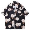 Vintage Floral Print Women Blouse Casual Loose Fit Turn Down Collar Leaf Design Chic Single Breasted Ladies Top