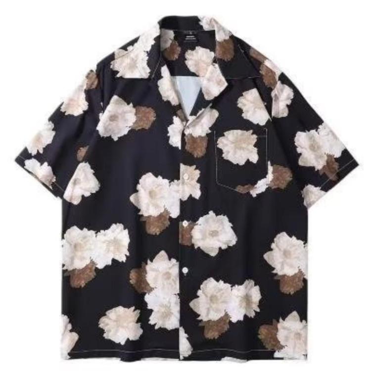 Vintage Floral Print Women Blouse Casual Loose Fit Turn Down Collar Leaf Design Chic Single Breasted Ladies Top