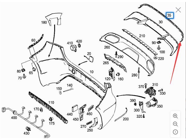 Mercedes-Benz B-Class B200 W246 Rear Bumper Decorative Chrome Strip