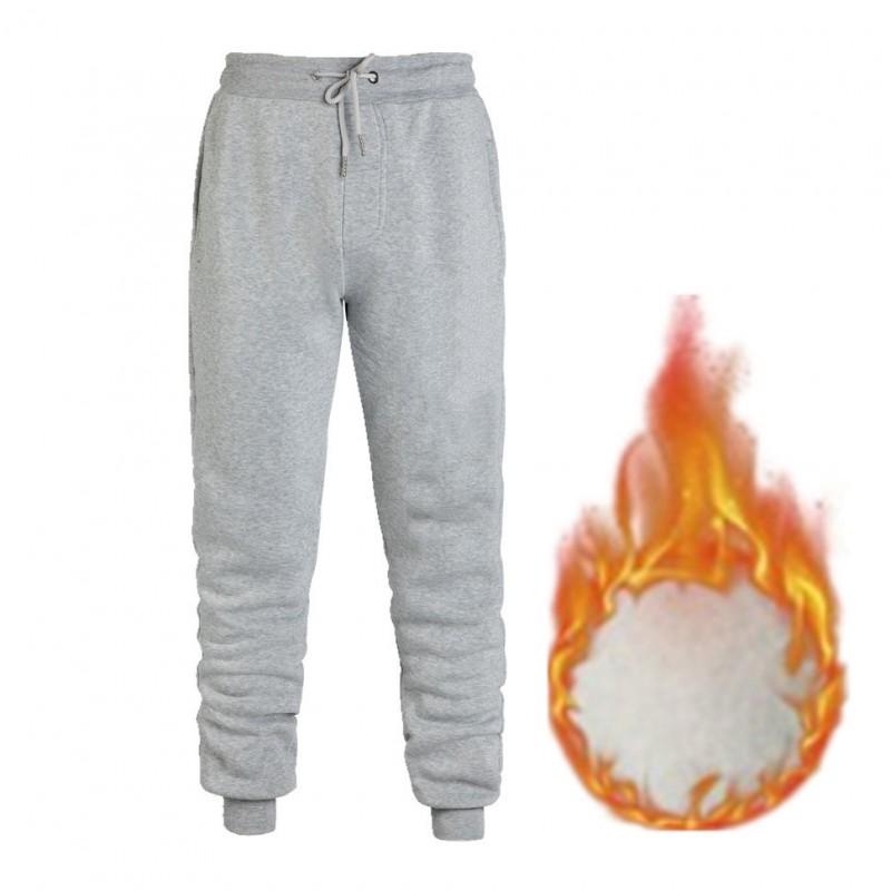 Herren Einfarbige Fleece-Jogginghose Lässige Sporthose Gerades Bein Große Größen