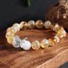 Naturligt kristallarmband, gult tigeröga sten fjärilsarmband, gult tornkristallarmband, honungsmjölksöverdragarmband, smyckesexplosion