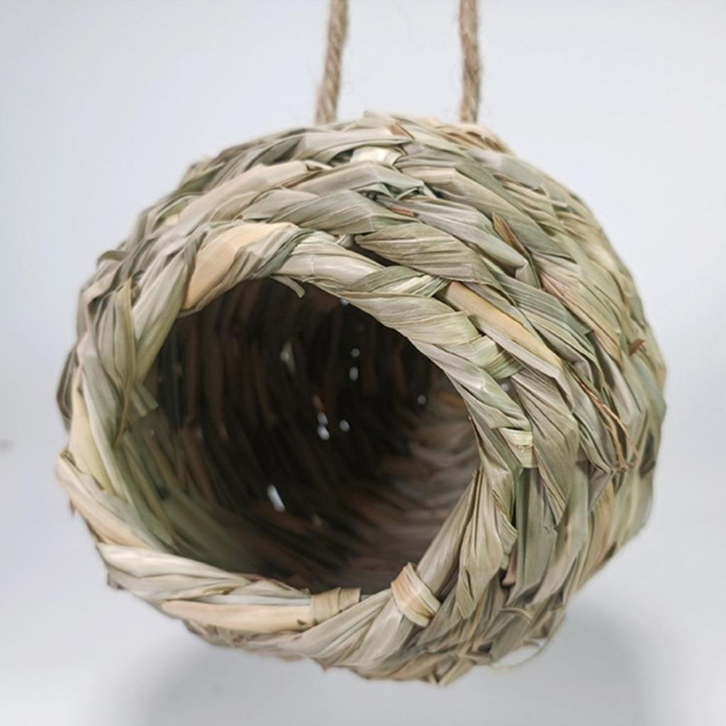 Birds Nest Hand Woven Hummingbird Nest House Weaved Hanging Parrot Quail Nest Garden Outdoor Decorative Bird Room