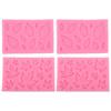 4pcs Washable Fondant Mould Pink Maple Leaf Mould Candy Mould Leaf Silicone Mould  Cupcake Topper