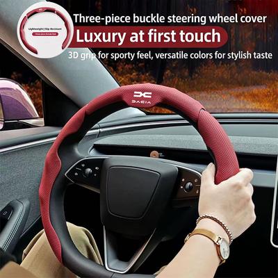 Nappa Leather Steering Wheel Cover Sporty Styling Car Accessories For Dacia Logan Spring Sandero Stepway Dokker Lodgy Jogger MCV