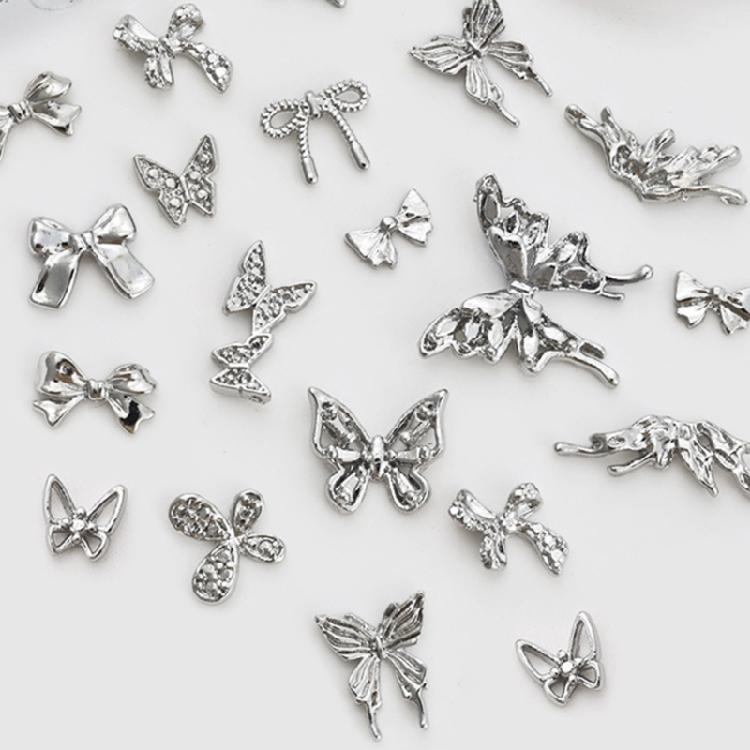 10x/Set Beautiful Butterfly Nails Art Charms 3D Alloy Bowknot Nails Charms Nails Charms Nails Supplies