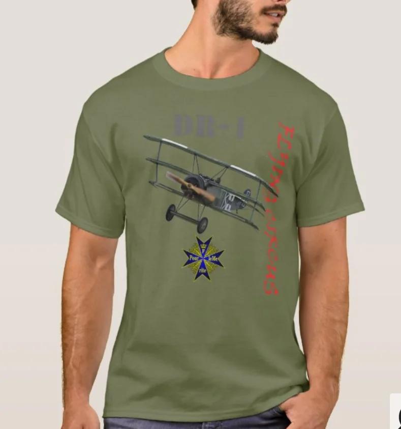 Cirque volant Fokker Dr1 Triplan Chasseur Médaille Blue Max T-shirt Été Coton Manches Courtes Col Rond T-shirt Homme Nouveau