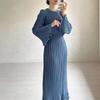 Spring Fall Women's Long Dress, Elegant Pleated Flare Sleeve Midi Dress, Women's Fashion Dresses Crossborder