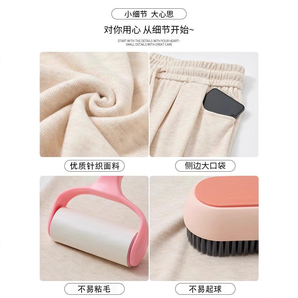 Gray glutinous rice pants women's spring and autumn new velvet high-waisted straight tube drape lazy mopping loose wide-leg pants