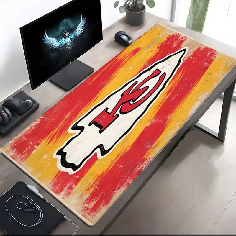 Kansas City Chiefs Thema Mauspads, Rutschfeste Gummiunterlage, Multifunktionales Büro- & Heimdekor, Perfekt zur Personalisierung des Arbeitsplatzes.