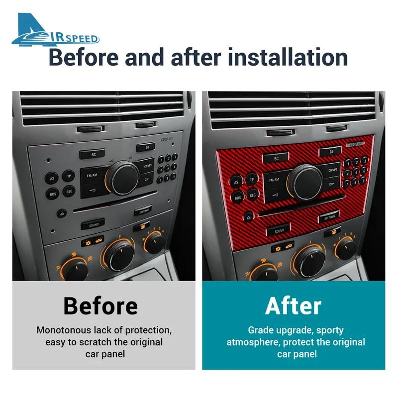 Real Soft Carbon Fiber Sticker For Vauxhall Opel Astra H MK5 2004 2005 2006 2007 2008 2009 2010 LHD RHD Car CD AC Frame Panel