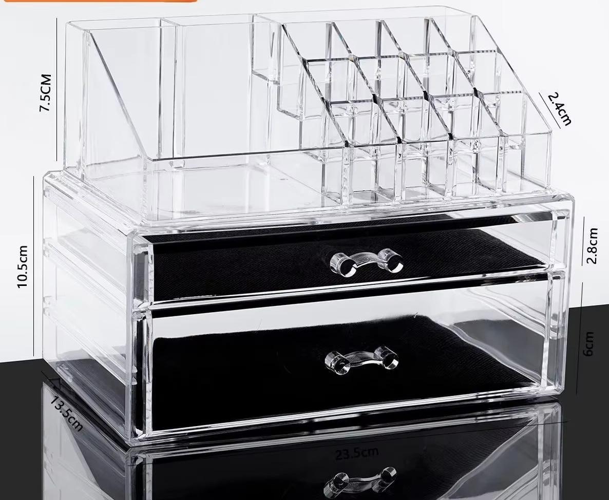Cosmetics Storage Box Acrylic Transparent Drawer Storage Box Large Capacity Desktop Compact Dustproof makeup organizer