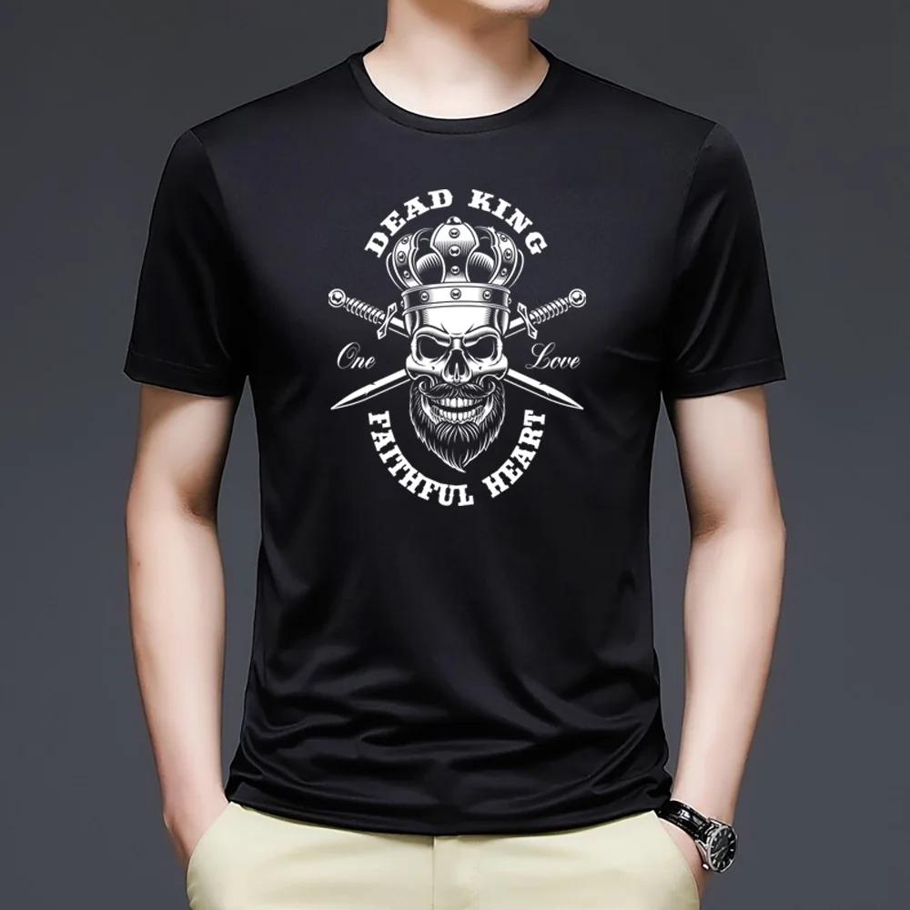 Summer Man T-shirts Short Sleeve King Print Casual Fashion T Shirt Men Harajuku Hip Hop Men Clothing O Neck Tops Tee Streetwear