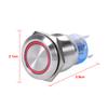 19mm 12-24V Waterproof Stainless Selflocking  ing Push Button   Red LED