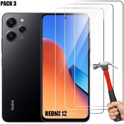 [3 Pieces] Tempered Glass for Xiaomi Redmi 12 5G -4G, Transparent 9H Shockproof Screen Protector (not for Redmi Note 12)