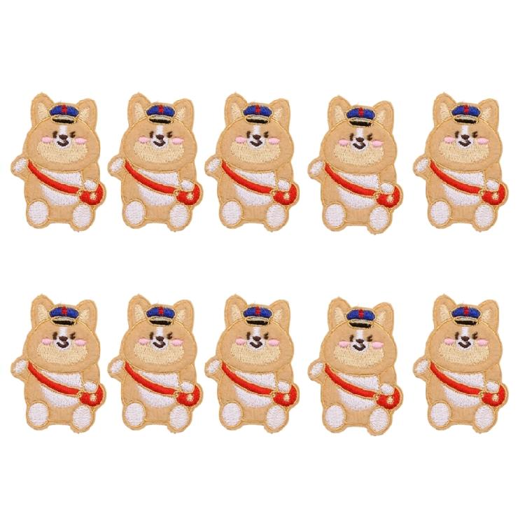 10Pcs Dog Embroidered Iron On Patches Adhesive Embroidery Applique For Jackets Backpacks Dress Hat Clothing Decoration