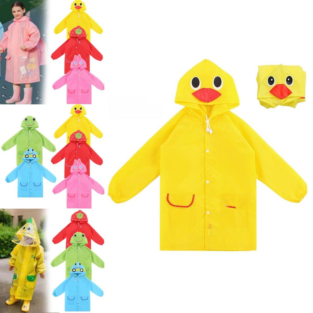 Kids Rainwear Waterproof Polyester With Cartoon Design For School Commuting