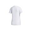 adidas Boxed Logo Solid Crew Neck Sports Short Sleeve T-Shirt Women Tops White FM6147