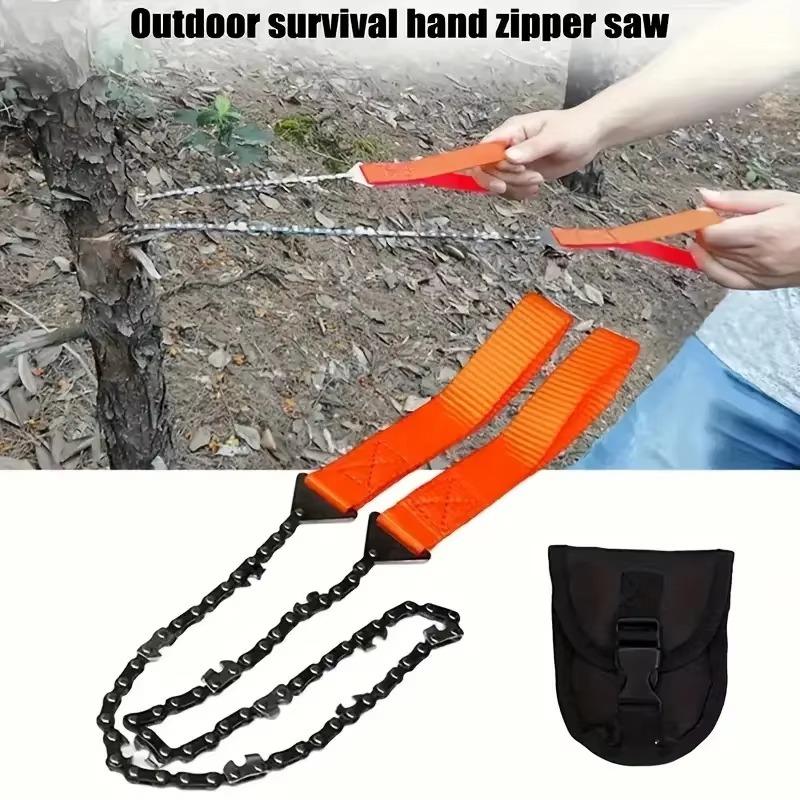 1pc Portable Survival Chain Saw Chainsaws Emergency Camping Hiking Tool Pocket Hand Tool Pouch Outdoor Pocket