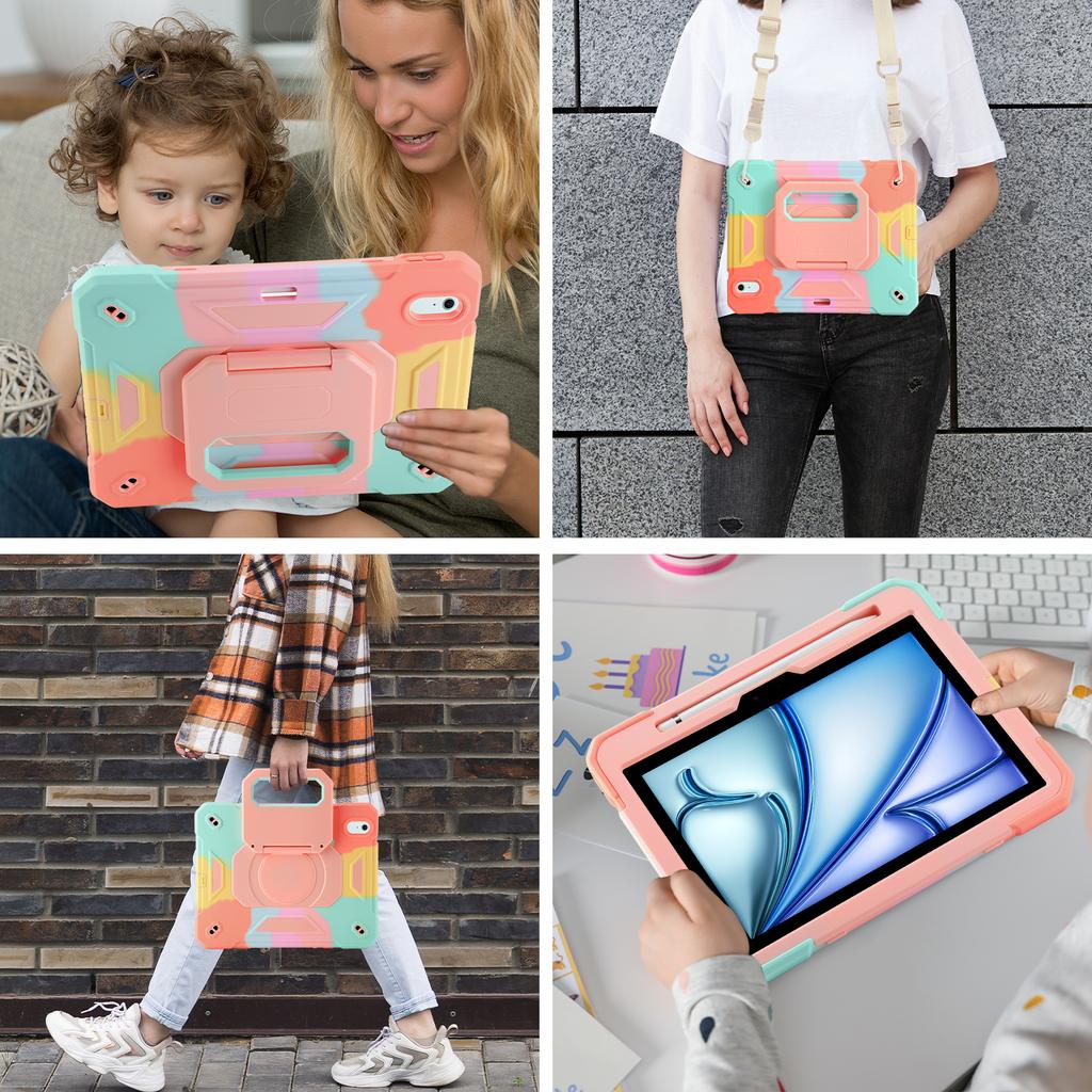 Case for IPad A19 A16 10th 11th 12th 7th 8th 9th 10.2 Pro 11 2024 2025 Air 11 M2 M3 Air 5 4 Shockproof Stand Kids Safe Cover