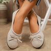 Forest French Style Flat Shoes for Women – Bow Detail Suede Slip-On Lazy Shoes, Fairy Style Casual Footwear