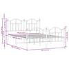Metal Bed Frame with Headboard and Footboard Black 140 X 200 Cm