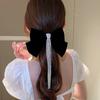 Korean Velvet Bow Hair Pins Fabric Rhinestone Pearl Hair Clips for Women Luxulry Jewelry Spring Clip Girls Hair Accessories