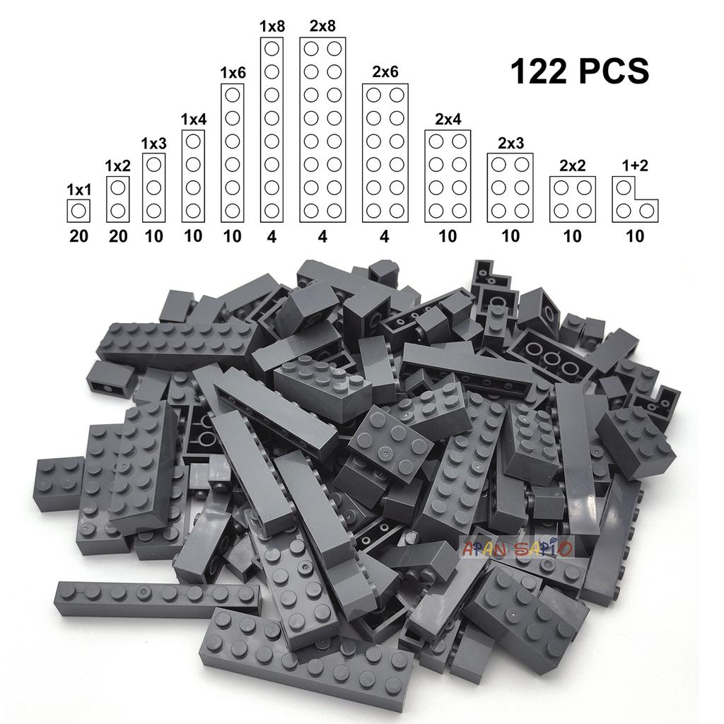 122pcs Thick Figures Bricks 12 Size DIY Building Blocks Educational Creative Size Compatible With 3001 Plastic Toys for Children