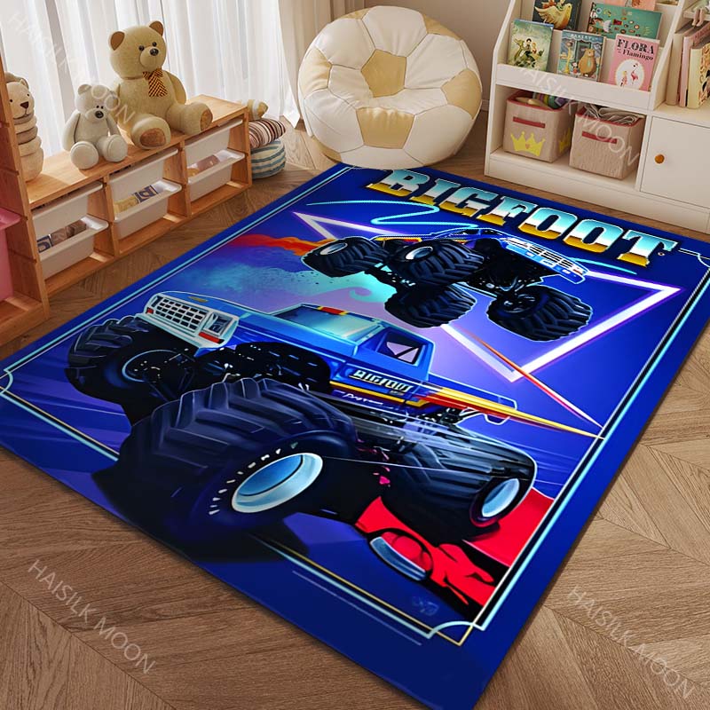 Große Räder Monster Truck 4X4 Muster Teppich Teppiche für Schlafzimmer Wohnzimmer Matte Kreative Fußmatte Ankleidezimmer Teppiche Luxuriöse Geschenke