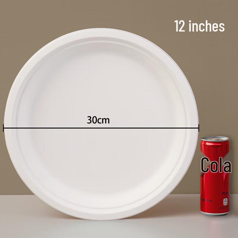 OEING Disposable White Round Paper Plates