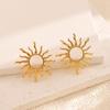 Temperament Elegant Sun Flower Stud Earrings For Women Daily Jewelry Gift
