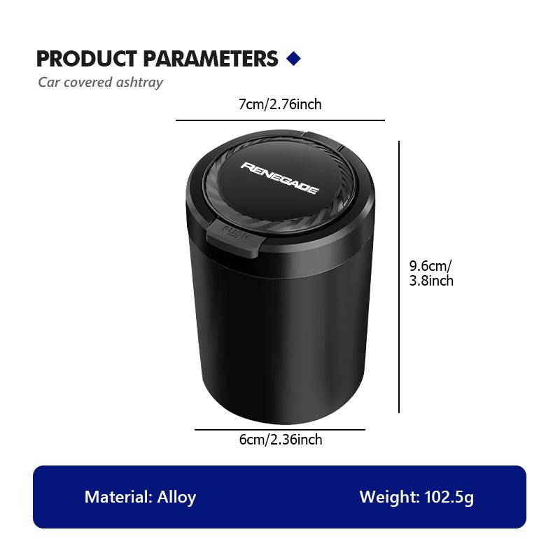 For Jeep Car Ashtray One Touch Open Portable Ashtray Cup Auto Interiors Grand Cherokee Patriot Renegade Compass Wrangler AKX1