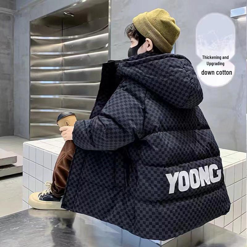 Boys' 2025 Thick Winter Down Coat - Fashionable Cotton-Padded Jacket for Older Children